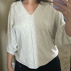 J. Jill Cozy Gray V-Neck Sweater